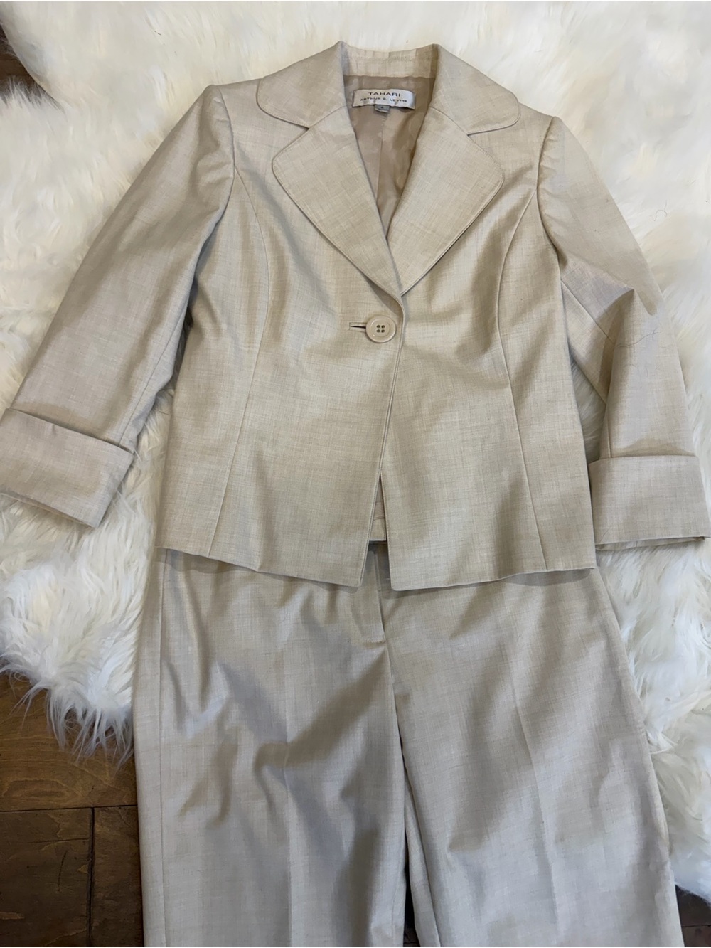 Tahari ASL Light Beige Women's suit